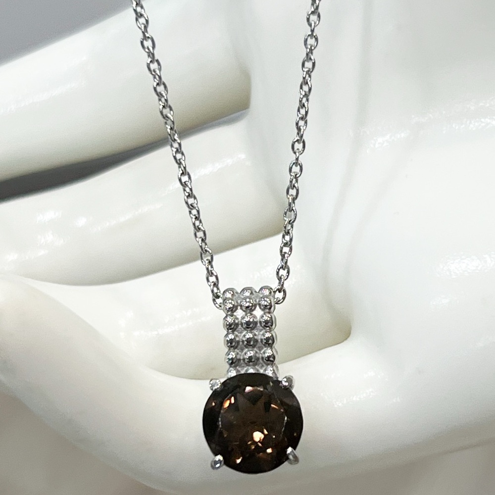 VALUE BUY Brazilian Smoky Quartz Silver Pendant 20” Necklace PRICE FIRM - Picture 9 of 13